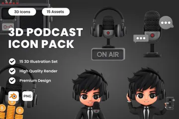 Podcast 3D Icon Pack