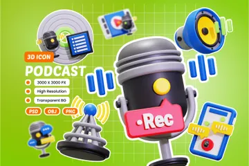 Podcast 3D Icon Pack