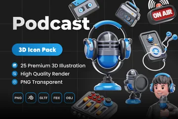 Podcast 3D Icon Pack