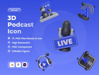 Podcast 3D Icon Pack