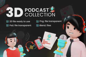 Podcast 3D Icon Pack