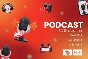 Podcast 3D Icon Pack