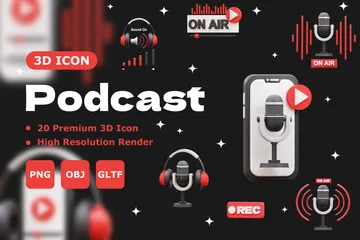 Podcast 3D Icon Pack