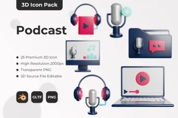 Podcast 3D Icon Pack