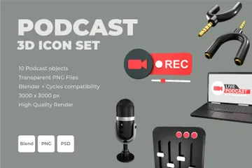 Podcast 3D Icon Pack