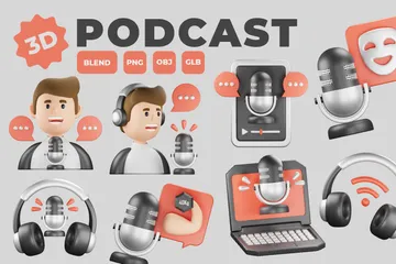 Podcast 3D Icon Pack