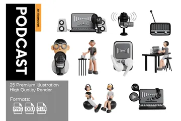 Podcast Equipment 3D Icon Pack