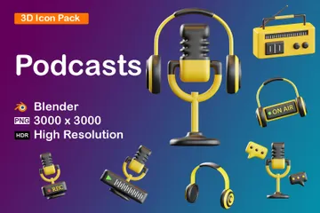 Podcasts Pack 3D Icon