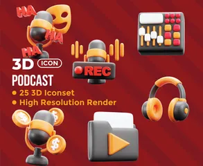 Podcastst 3D Icon Pack