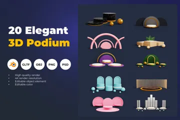 Podio elegante para exhibir productos Paquete de Icon 3D