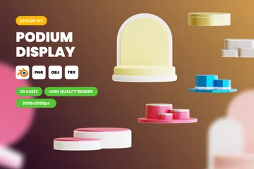 Exibição no pódio Pacote de Icon 3D