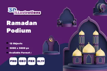 Podio de Ramadán Paquete de Illustration 3D