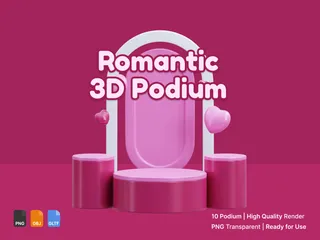 Podio Romántico Paquete de Illustration 3D