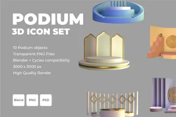 Podium 3D Illustration Pack