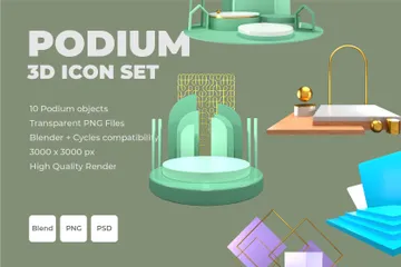 Podium 3D Illustration Pack