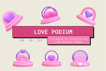 Podium do Amor Romântico Pacote de Illustration 3D