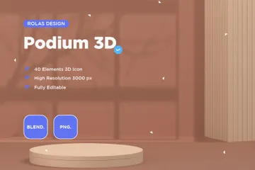表彰台の背景 3D Iconパック