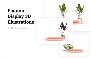 Podium-Anzeige 3D Illustration Pack