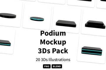 Podium Mockup 3D Icon Pack
