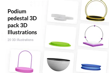 表彰台台座 3D Illustrationパック