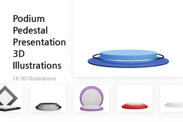 Podium Pedestal Presentation 3D Illustration Pack