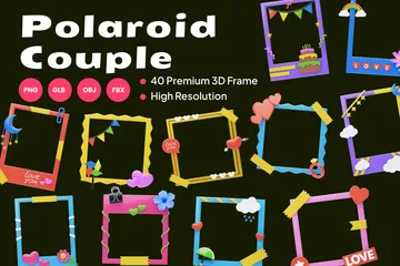 Polaroid Couple 3D Icon Pack