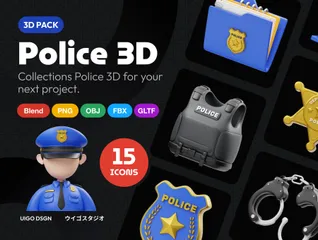 警察 3D Iconパック