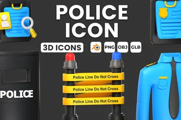 警察 3D Iconパック