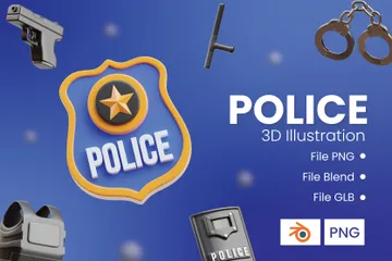 警察 3D Iconパック