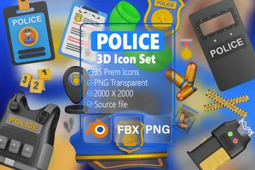 Police 3D Icon Pack