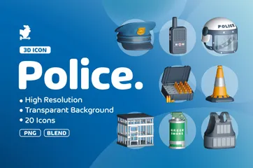 Police 3D Icon Pack