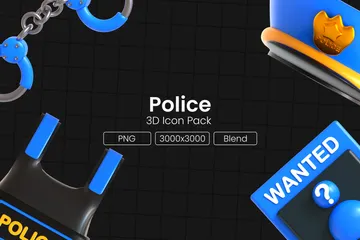 Police 3D Icon Pack