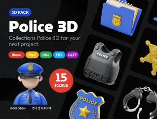 Police 3D Icon Pack