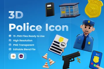 Police 3D Icon Pack