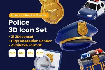 POLICE 3D Icon Pack