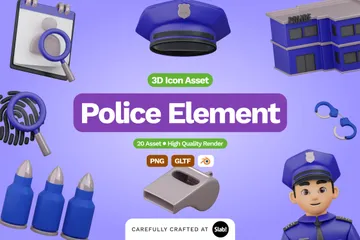 Police 3D Icon Pack