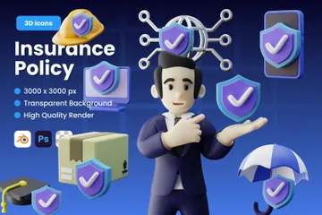 Police d'assurance Pack 3D Icon