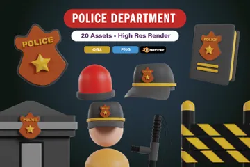 Police Department 3D Icon Pack