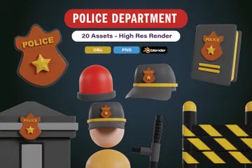 Police Department 3D Icon Pack