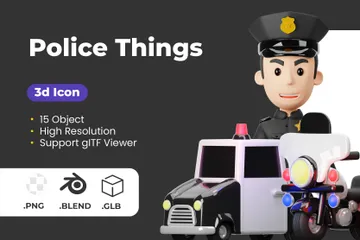 警察関連 3D Iconパック