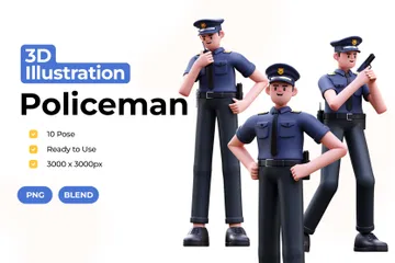 Policeman 3D Illustration Pack