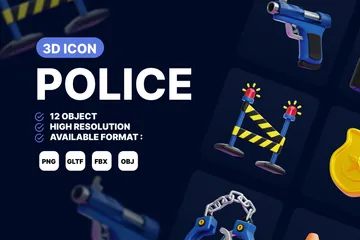 Policía Paquete de Icon 3D