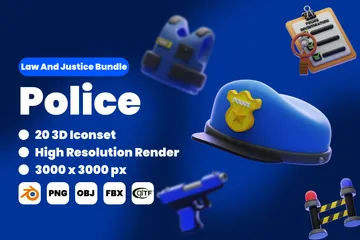 Polícia Pacote de Icon 3D