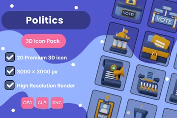 Política Pacote de Icon 3D