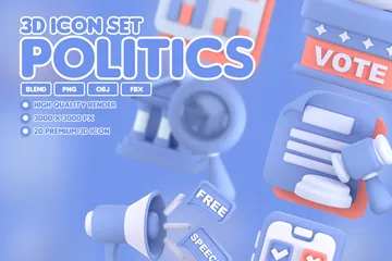 Política Pacote de Icon 3D