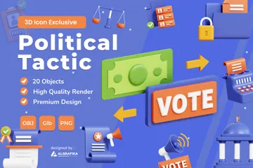 Tática Política Pacote de Icon 3D