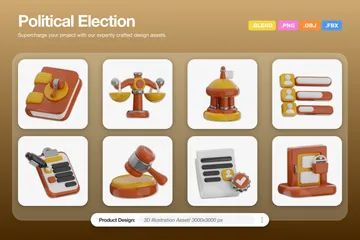 Political Election 3D Icon Pack