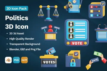 Politics 3D Icon Pack