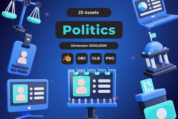 政治 3D Iconパック