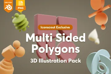 Polygones multi-faces Pack 3D Icon